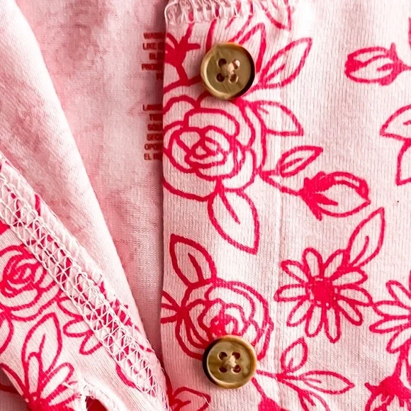 Cat & Jack Baby Girls Floral Romper, Pink, Size 0-3M - Picture 6 of 8